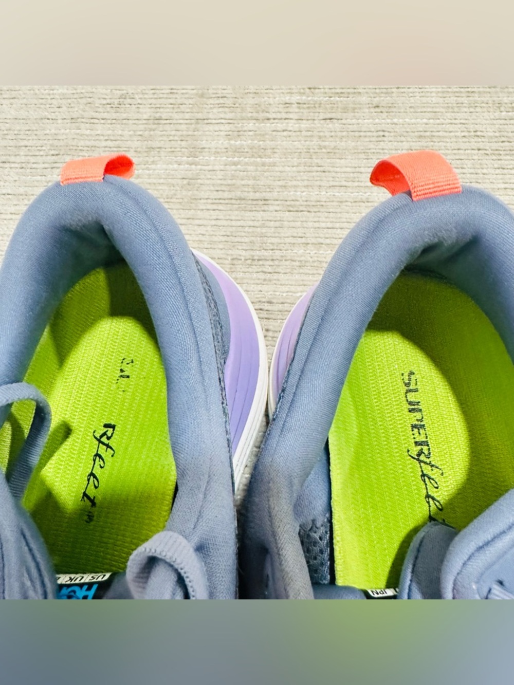 Hoka Women's Navy Sneakers with Purple and Coral Accents - Picture 8 of 9